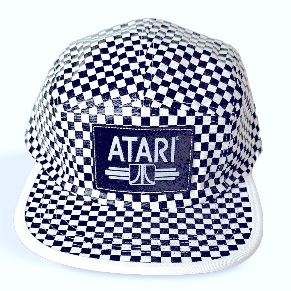 Retro ATARI checkered adjustable hat NEW​​ Nylon 5 Panel